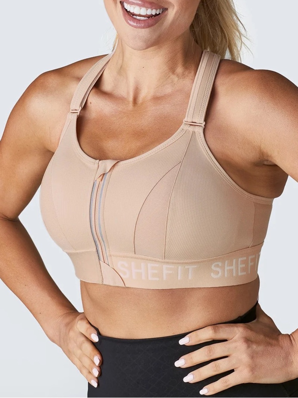 SHEFIT Ultimate Sports Bra Women 1Luxe 1XL High Impact Zip Front